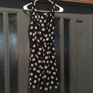 Blue and cream dot dress